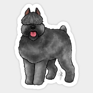 Dog - Bouvier des Flanders - Salt and Pepper Cropped Sticker